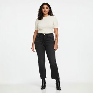 NWT Agolde Toni Mid Rise Straight Ankle Jeans – Chewed Hem Stretch Denim - 31